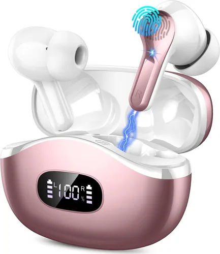 Vista 12 de Auriculares inalámbricos, Auriculares Bluetooth 5.4 HiFi Estéreo, Auriculares con 4 Micrófonos ENC de Cancelación de Ruido, Auriculares Bluetooth