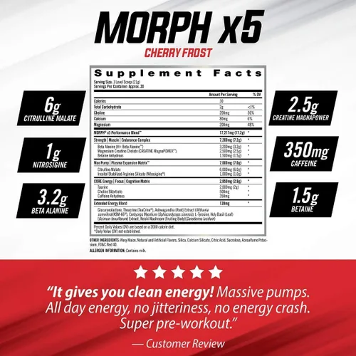 Vista 4 de iSatori Morph Xtreme Intense - Bombsicle (20 porciones) Botella clásica para licuadora (botella transparente con parte superior roja)