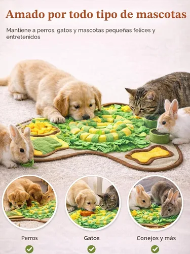 Vista 5 de HOPET Tapete de olfateo para perros de raza grande, 28.3''x28.3'' tapete interactivo tipo rompecabezas para comida de perros, fácil de limpiar