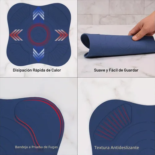 Vista 3 de Salvamanteles para freidora de aire de silicona para Ninja Crispi, almohadillas calientes para accesorios de freidora de aire Ninja Crispi