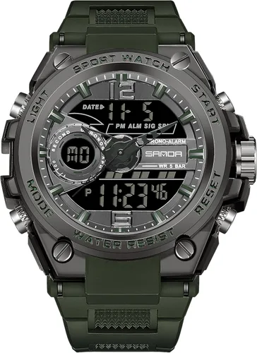 Vista 7 de FORSINING Relojes militares para hombre, reloj deportivo resistente al agua, analógico, digital, reloj deportivo táctico electrónico, relojes