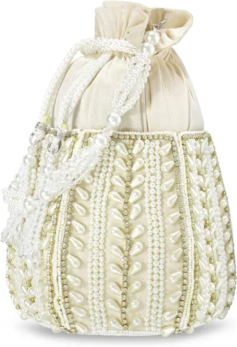 Vista 5 de Aheli Potli Bags for Women Evening Bag Clutch Ethnic Bride Purse with Drawstring