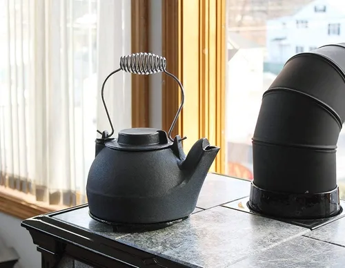Vista 3 de Hervidor de leña humidificador de hierro fundido de 2.5 cuartos