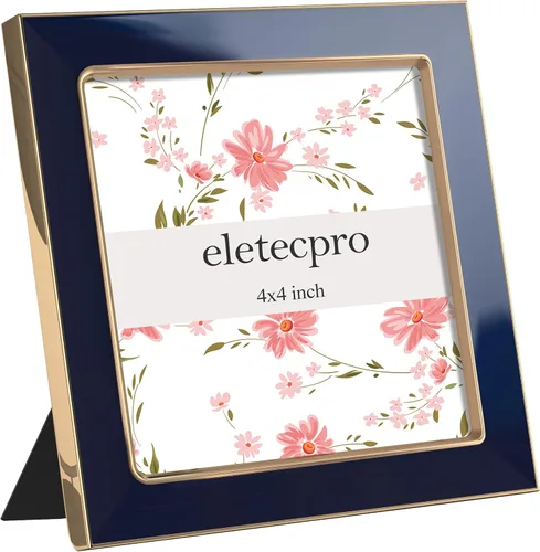 Vista 55 de eletecpro 4x6 Enamel Picture Frame with Real Glass Cover, Pink, 1-Pack Rosa con oro