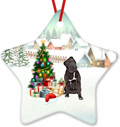 Vista 112 de Prezzy Airedale Terrier - Adorno para decoración de árbol de Navidad, regalos lindos para amantes de los perros, para familiares y amigos, nuevo
