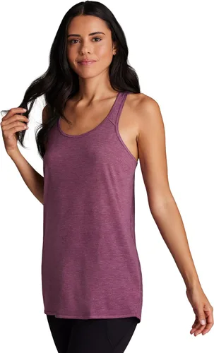 Vista 14 de RBX Active - Camiseta de tirantes para mujer con espalda en T, fluida, para yoga y entrenamiento con detalle de moda Baton Rouge