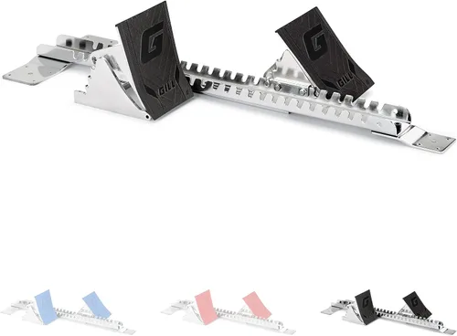 Vista 3 de Gill Athletics Pedales de aluminio fundido S2 Starting Block de 8 pulgadas de alto, diseñados para competiciones de alto nivel en pista y campo