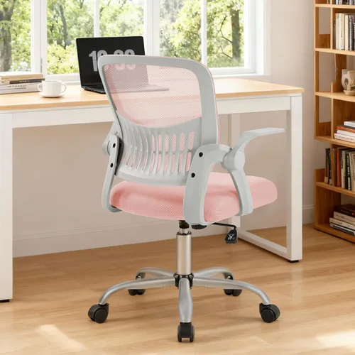 Vista 11 de Sweetcrispy Silla ejecutiva de gestión de oficina en casa, silla ergonómica de malla ajustable giratoria de escritorio para computadora con soporte