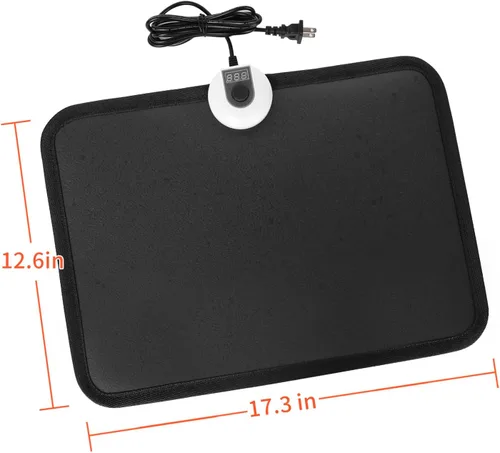 Vista 7 de Alfombras eléctricas calentadas - Calentador de pies AC 110V, alfombra calentada para debajo del escritorio para oficina y hogar (Negro)