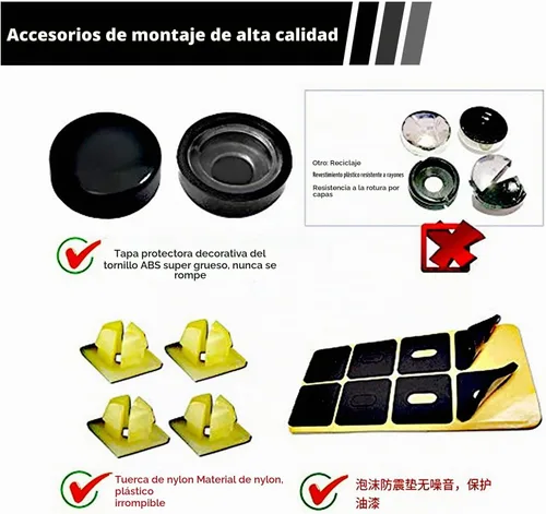Vista 4 de Juego de 4 tornillos antirrobo para placa de matrícula, pernos SS inoxidables, cabeza Torx universal, de seguridad, resistente a manipulaciones