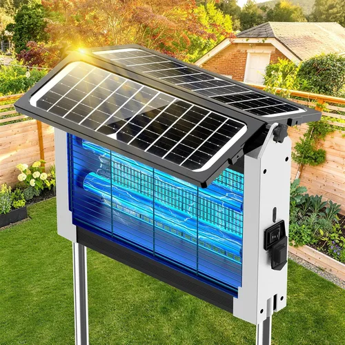 Vista 11 de Exterminador solar de insectos al aire libre, matamosquitos de 4500 V con Negro