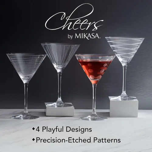 Vista 7 de Mikasa - Juego de 4 copas de martini de 10 onzas, de la colección Cheers