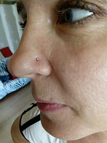 Vista 7 de D.Bella Nose Rings 10Pcs 18G Nose Screw Rings Studs Surgical Steel Piercing Jewelry 2mm Clear CZ Silver