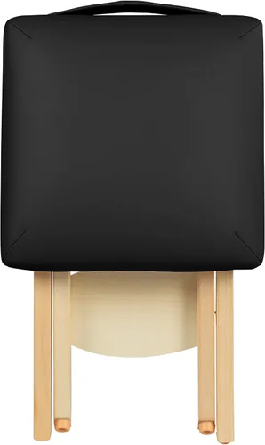 Vista 3 de Mt Massage Tables Taburete plegable práctico de madera ligero del tatuaje del taburete plegable del masaje del taburete, negro