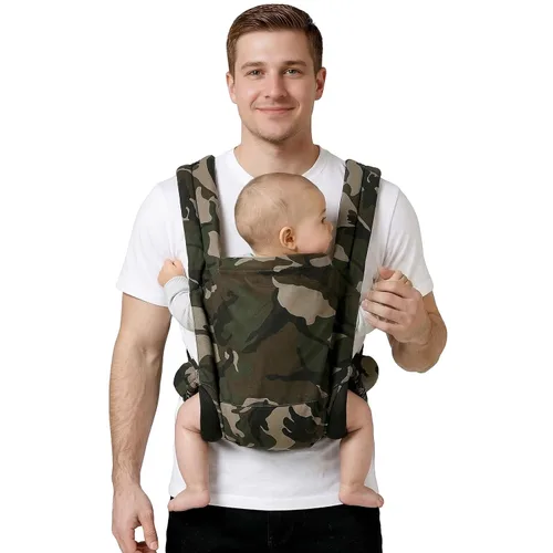 Vista 9 de MISSWISDOM Portabebés para papá (7-30 libras) - Portabebés con estilo militar para recién nacidos hasta niños pequeños, portabebés para hombres