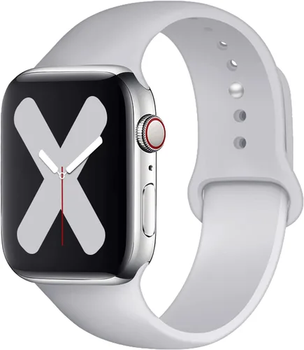 Vista 11 de Saucyi Compatible con Apple Watch Band 1.614 in 1.575 in 1.496 in 1.929 in 1.772 in 1.732 in 1.654 in, correa deportiva de silicona suave con cierre