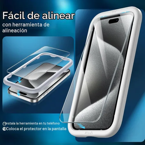 Vista 7 de JETech Funda 5 en 1 para iPhone 15 Pro Max, antiamarilleo, transparente