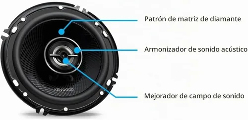 Vista 2 de Kenwood KFC-1696PS - Altavoces de coche de 2 vías de 6.5 pulgadas con potencia máxima de 320 vatios (par)