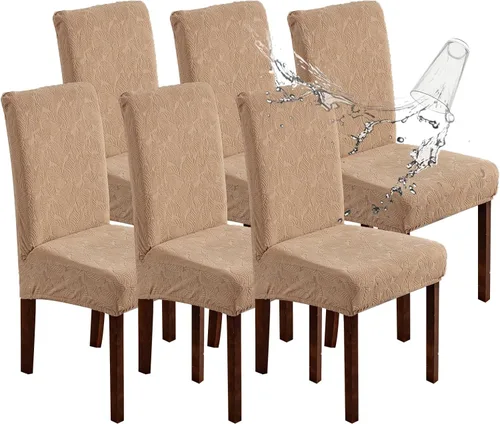 Vista 10 de Fundas impermeables para sillas de comedor, fundas elásticas para sillas Parsons, para comedor, cocina, funda protectora para silla de comedor