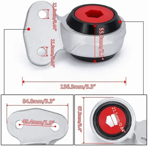 Vista 4 de Kit de bujes de brazo de control delantero inferior compatible con BMW E46 E85 325i 330i Z4 99-06