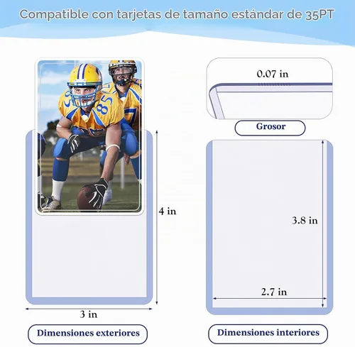 Vista 2 de 50 sobres para tarjetas, fundas de plástico duro de 3 x 4 pulgadas