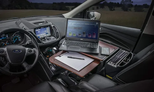 Vista 6 de Escritorio AutoExec GripMaster para automóvil, Escritorio para carro, talla única , Mahogany