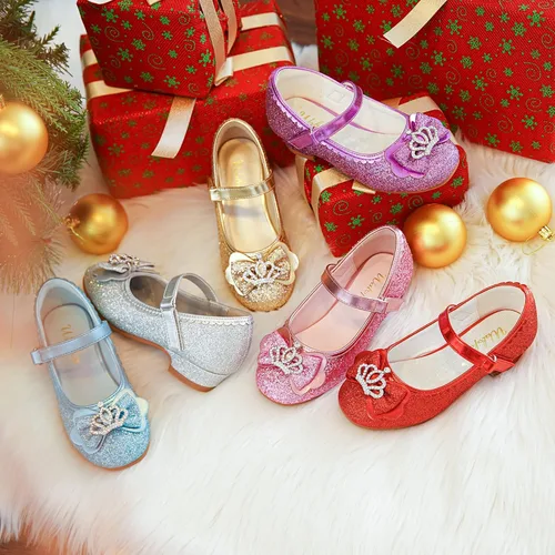 Vista 6 de Walofou Zapatos de vestir para niñas de flores, zapatos de tacón para fiesta de boda, zapatos planos de princesa Mary Jane para niños pequeños