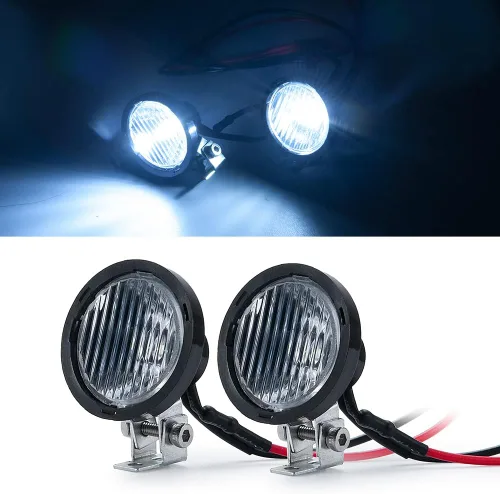 Vista 2 de 1/10º RC Coche LED Luz de techo Foco Foco Actualización para Axial SCX10 TRX4 D90 RC Crawler Truck Car (redondo)