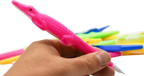 Vista 5 de Maydahui 30 bolígrafos de cocodrilo geniales, bolígrafos de gel de cocodrilo, bolígrafos novedosos de animales, bolígrafos de escritura
