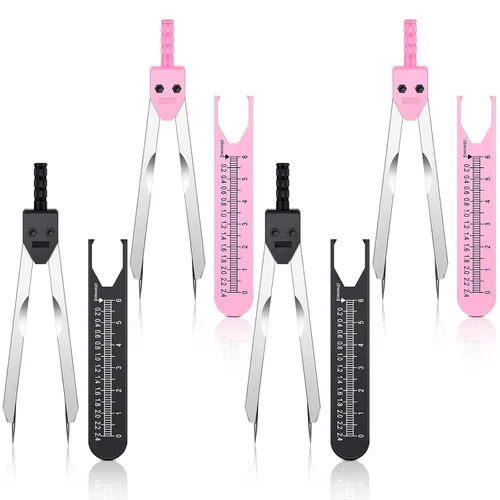 Vista 13 de Frienda 2 piezas de calibrador de ECG calibradores ECG herramienta de medición con regla electrocardiograma divisor de dibujo para enfermería (negro)