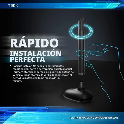 Vista 5 de Tekk - Antena corta compatible con Jeep Wrangler 1987-2006 Diseñada para una recepción optimizada de FM/AM 4.8 pulgadas