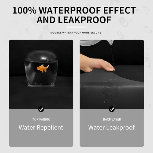 Vista 3 de Easy-Going Funda de sofá 100% impermeable doble de 3 piezas, elástica, suave, para perros, para sofá de 2 cojines separados, protector de muebles a