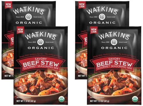 Vista 8 de Watkins Mezcla orgánica de condimentos gourmet, estofado de res, bolsa de 1.5 onzas, 1 unidad