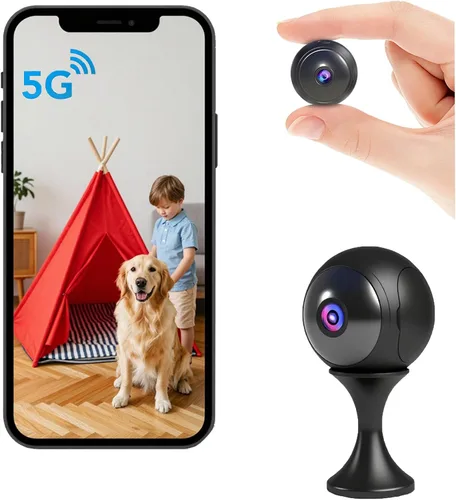 Vista 6 de AOBOCAM Mini cámara de seguridad 1080P WiFi recargable, visión nocturna Detección de movimiento, control de aplicación Bluetooth, grabación de ciclo