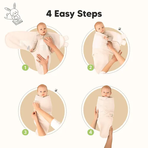 Vista 4 de Paquete de 3 pañales orgánicos para recién nacidos, sacos de dormir para recién nacidos, pañales para bebés de 0 a 3 meses, manta para recién