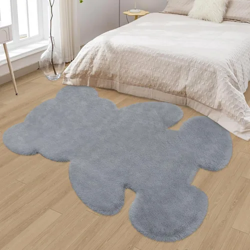 Vista 19 de Alfombra de pelo de oveja sintética de 2 pies, suave y esponjosa, bonita alfombra de felpa para guardería, habitación de niños y niñas, decoración