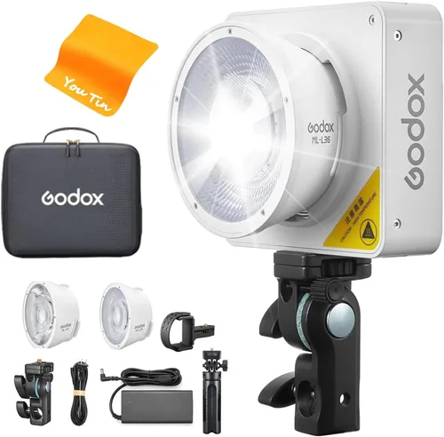 Vista 11 de Godox ML100Bi - Luz de video LED de mano de 120 W con reflector de lente de 15 ° 2800K-6500K TLCI 98+/CRI 97+ Fotografía portátil de mano (ML100 Bi)