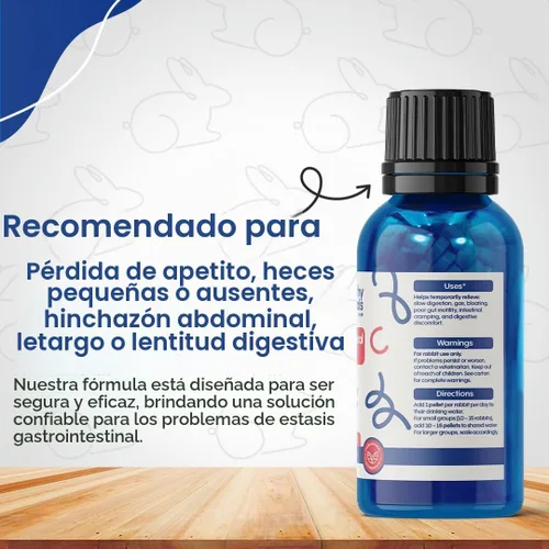 Vista 6 de HealthyAnimals4Ever - Tratamiento de estasis gastrointestinal para conejo, natural, 0.88 oz