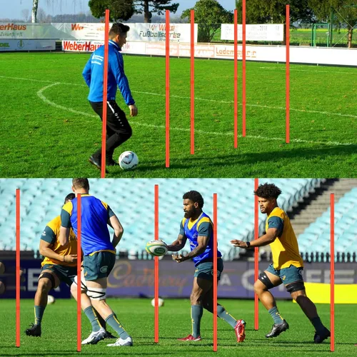 Vista 7 de TOBWOLF 6PCS 6FT Adjustable Soccer Agility Training Poles For Speed & Agility Training, Detachable Sports Training Speed Sticks, Slalom Pole Set