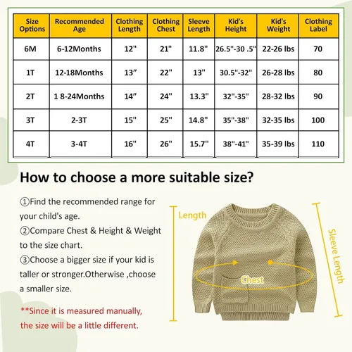 Vista 6 de Peecabe Suéter de punto trenzado de algodón para bebé, niña, niño, sudadera de manga larga con cuello redondo para primavera