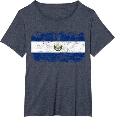 Vista 63 de EL SALVADOR Bandera Vintage Hombres Mujeres Niños Camiseta EL SALVADOR
