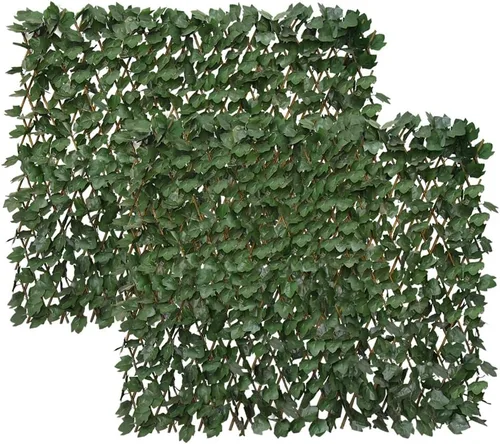 Vista 13 de Pantalla de Privacidad de Cerca Expandible para Balcón, Patio Exterior, Panel Decorativo de Cercado de Hiedra Artificial, Setos Artificiales