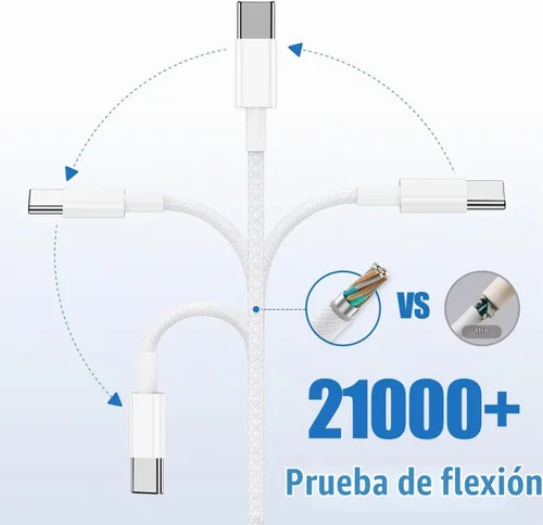 Vista 4 de Cable de carga USB C a C de 3 pies, 60 W rápido tipo C a C, cable de carga corto para Apple iPhone 17 Pro Max/17 Air/16 Pro Max/15 Plus, MacBook Pro