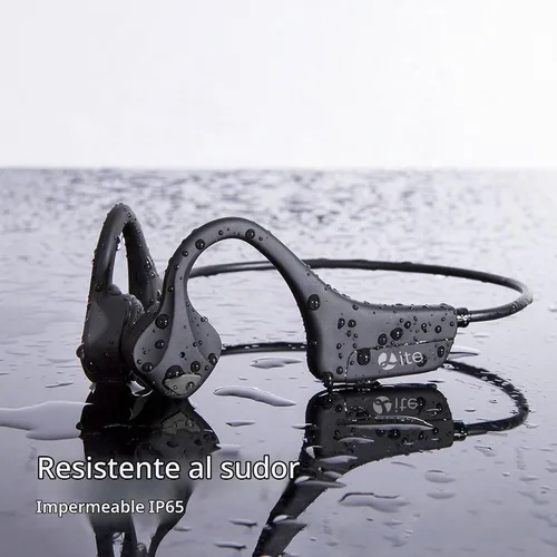 Vista 5 de Auriculares de Conducción Ósea Bluetooth, Audífonos Inalámbricos de Oreja Abierta con Micrófonos, Titanio Ligero Resistente al Sudor, Auriculares