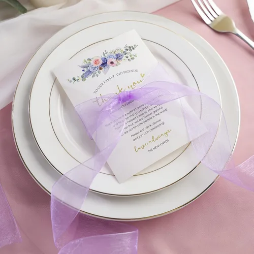Vista 7 de HUIHUANG Tarjetas de agradecimiento de boda, 50 tarjetas de lugar para colocar la mesa, tarjetas de lugar para recuerdos de boda, recepciones Floral