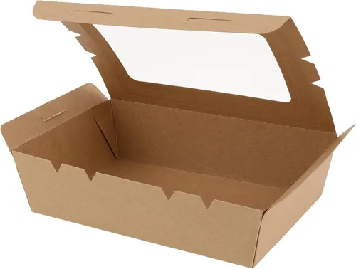 Vista 3 de SEUNMUK 30 cajas de comida marrón kraft de 40 onzas, contenedores desechables de papel kraft para llevar, recipientes de comida para llevar