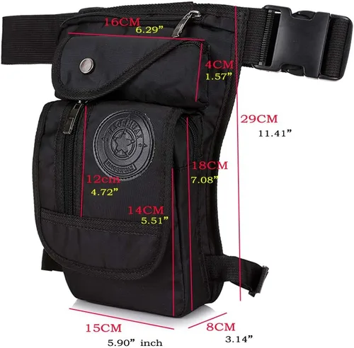 Vista 6 de Hebetag Riñonera de nailon para senderismo, para hombres y mujeres, táctica, motocicleta, ciclismo, equitación, viajes, deportes al aire libre