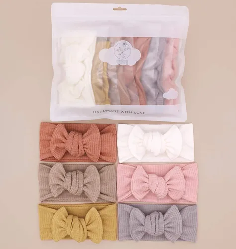 Vista 3 de Diademas con lazos para bebés y niñas, accesorios para el cabello