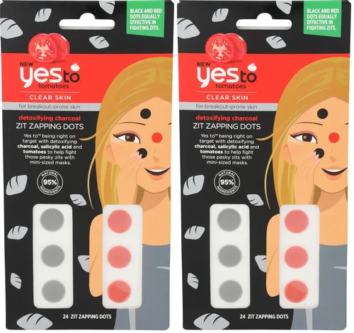 Vista 8 de Yes To Tomates - Puntos desintoxicantes de carbón Zit Zapping, rojo, 24 unidades (1025182)