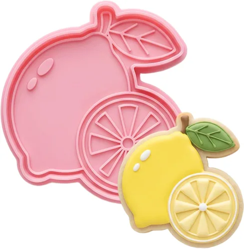 Vista 14 de Apple Cookie Cutters with Embosser Stamp 3D Printed PLA Citrus Fruit Shape 3 Inch Summer Citrus Party Birthday Baking Supplies